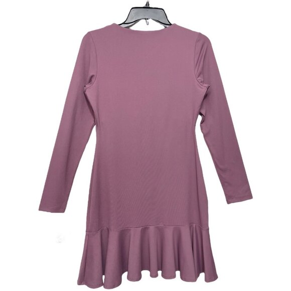 New Susana Monaco Long Sleeve Ruffle Bottom Mini‎ Dress in Pink Size M - Picture 6 of 7